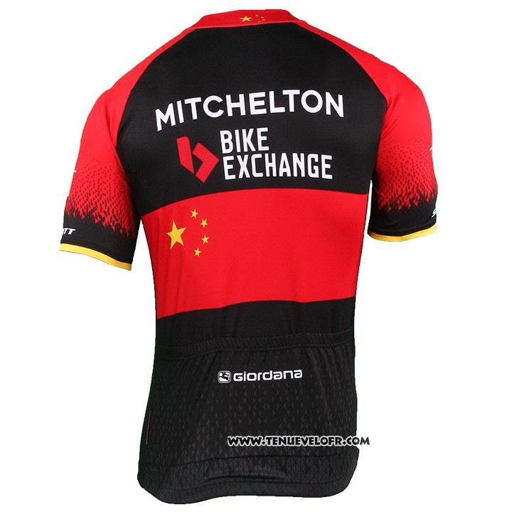 2018 Maillot Ciclismo Mitchelton Scott Champion Chine Manches Courtes et Cuissard